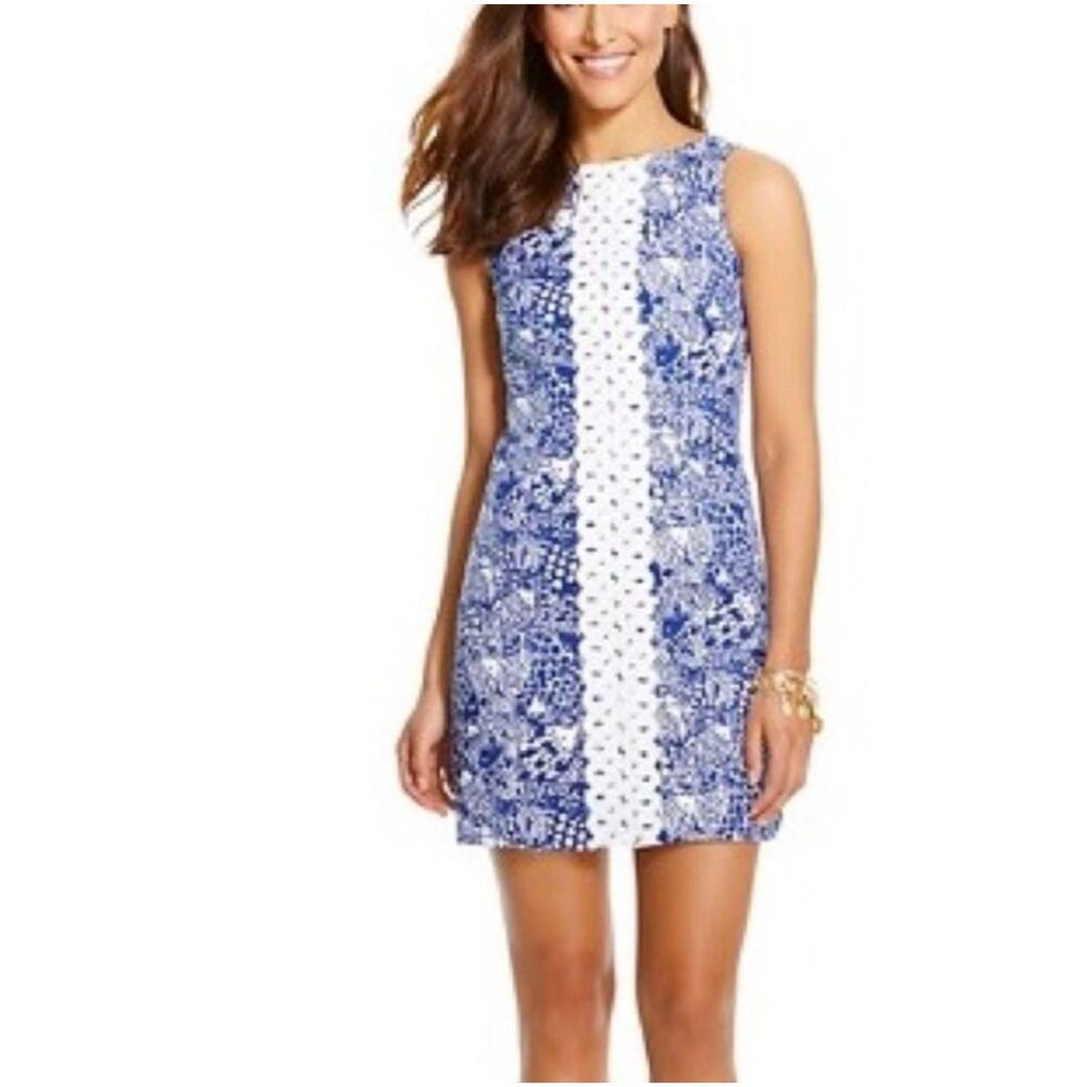 NWT Lilly Pulitzer sleeveless Upstream Fish Print mini shift dress women size 12